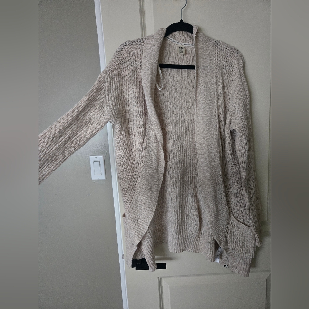 Roxy Cream Open-Front Cardigan